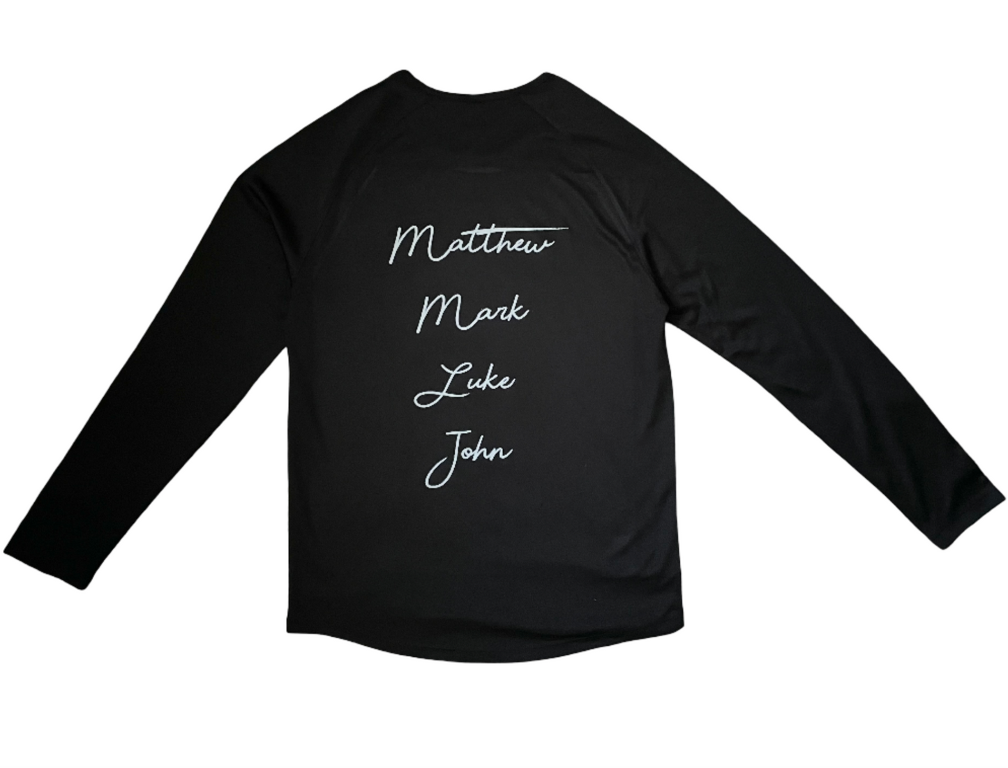 The Gospel (Unisex) Long Sleeve Sports Shirt (Black)