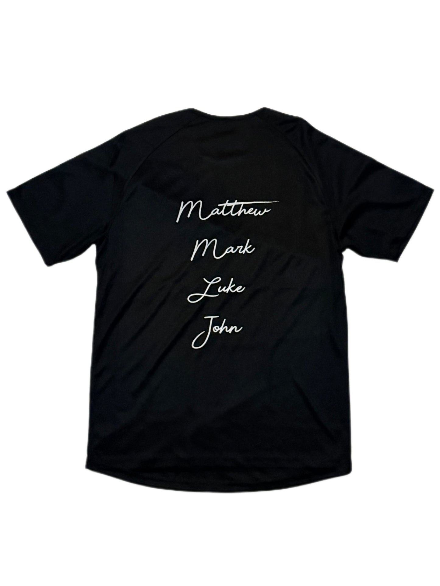 The Gospel (Unisex) Short Sleeve Sports Shirt (Black)