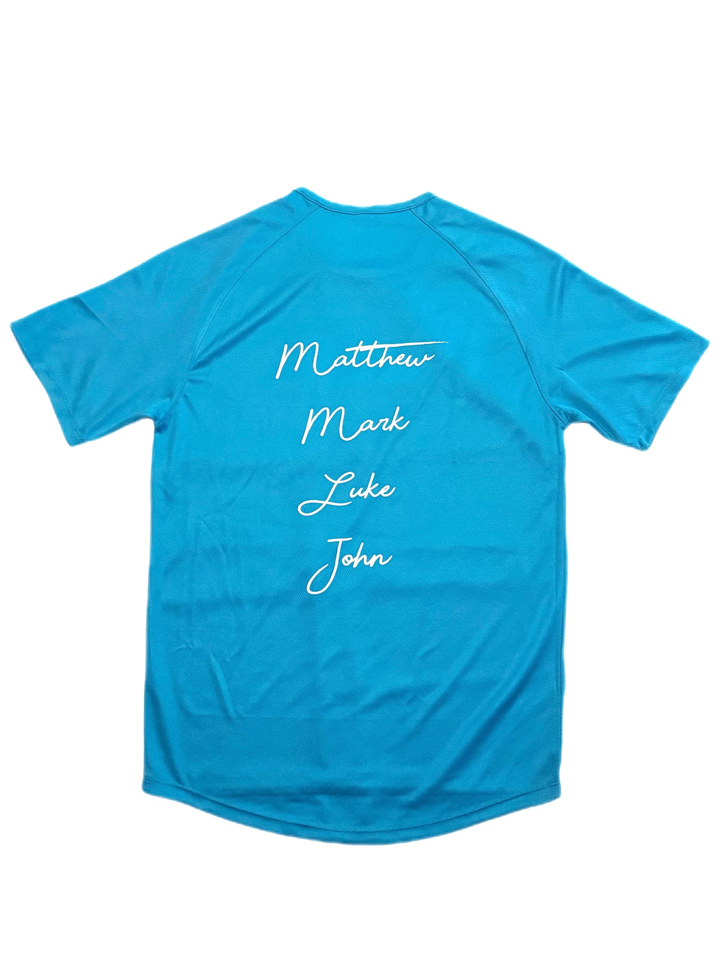 The Gospel (Unisex) Short Sleeve Sports Shirt (Aqua)