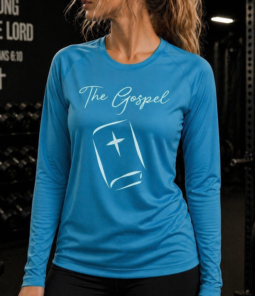 The Gospel (Womens) - Longsleeve Sports Shirt(Aqua)