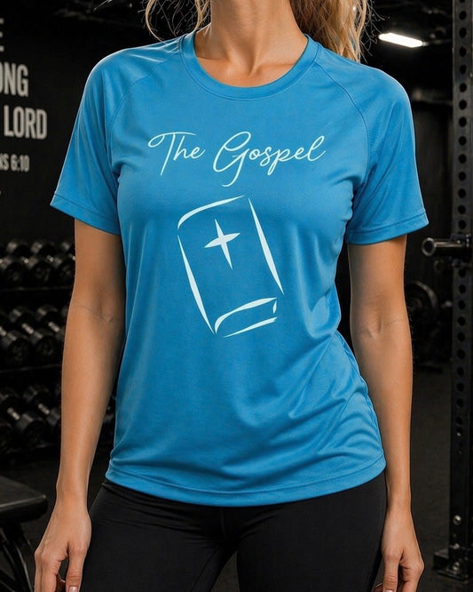 The Gospel (Unisex) Short Sleeve Sports Shirt (Aqua)