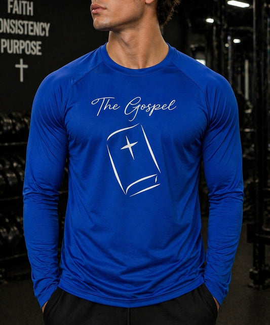 The Gospel (Unisex) Long Sleeve Sports Shirt (Royal Blue)