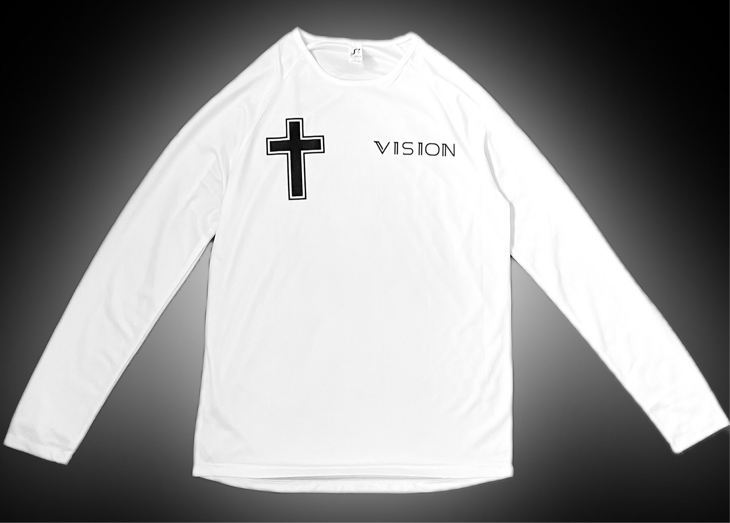 Christ Vision (Unisex) Longsleeve Sports Shirt - Philippians 4:13 (White)