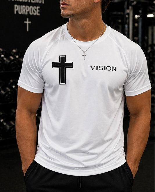 Christ Vision (Unisex) Short Sleeve Sports Shirt (White) Philippians 4:13