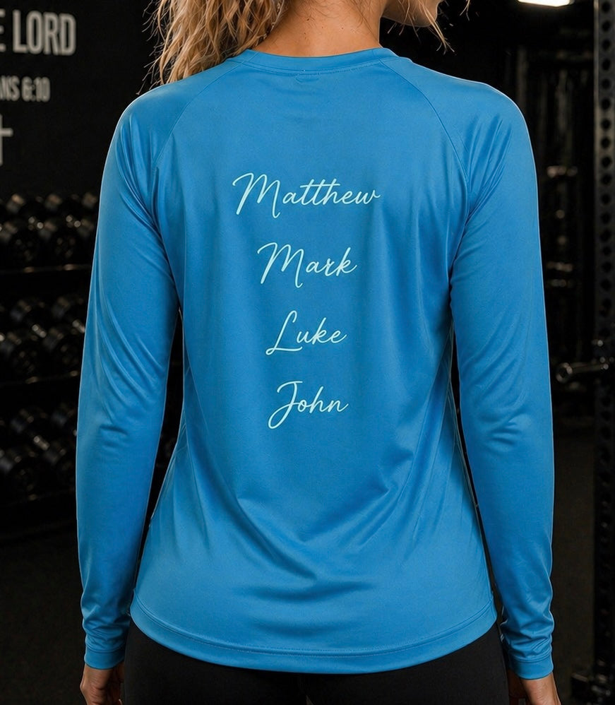 The Gospel (Womens) - Longsleeve Sports Shirt(Aqua)