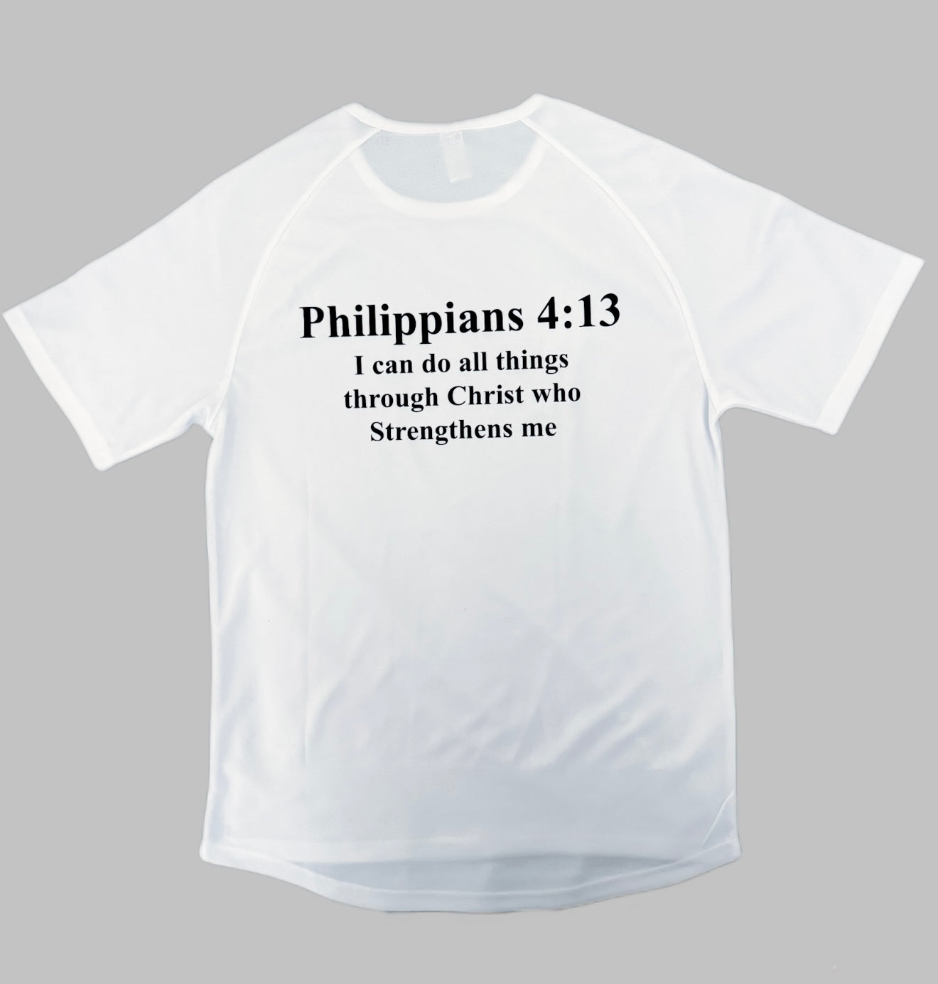 Christ Vision (Unisex) Short Sleeve Sports Shirt (White) Philippians 4:13