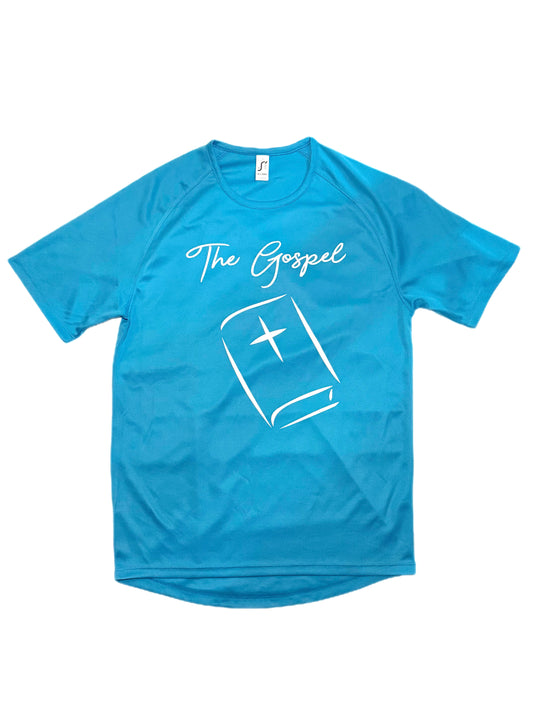 The Gospel (Unisex) Short Sleeve Sports Shirt (Aqua)